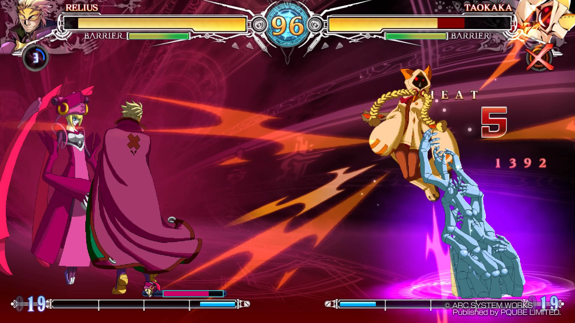 BlazBlue Central Fiction - Relius Vs Taokaka BlazBlue CentralFiction Relius Vs Taokaka