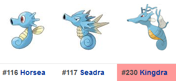 Horsea/Seadra/Kingdra Pokémon GO - Horsea/Seadra/Kingdra