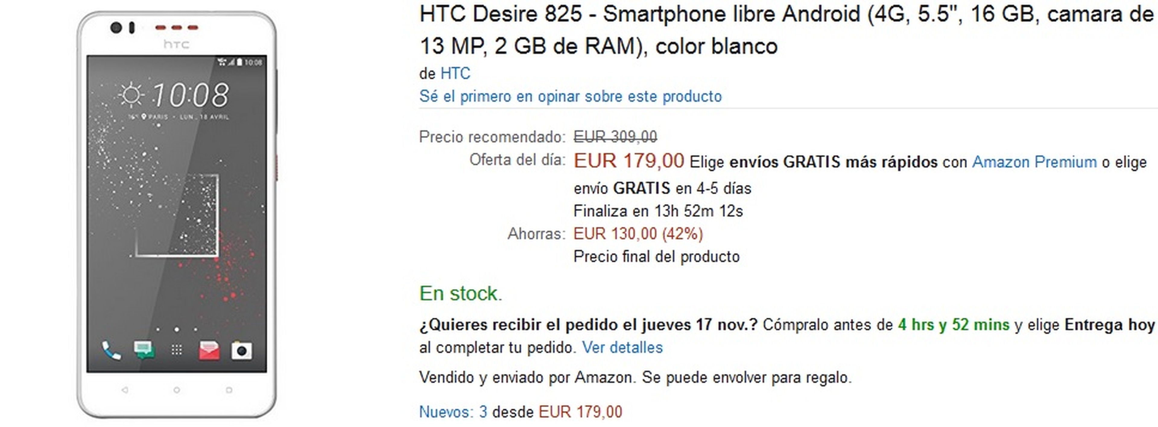 HTC Desire 825 por 179 €