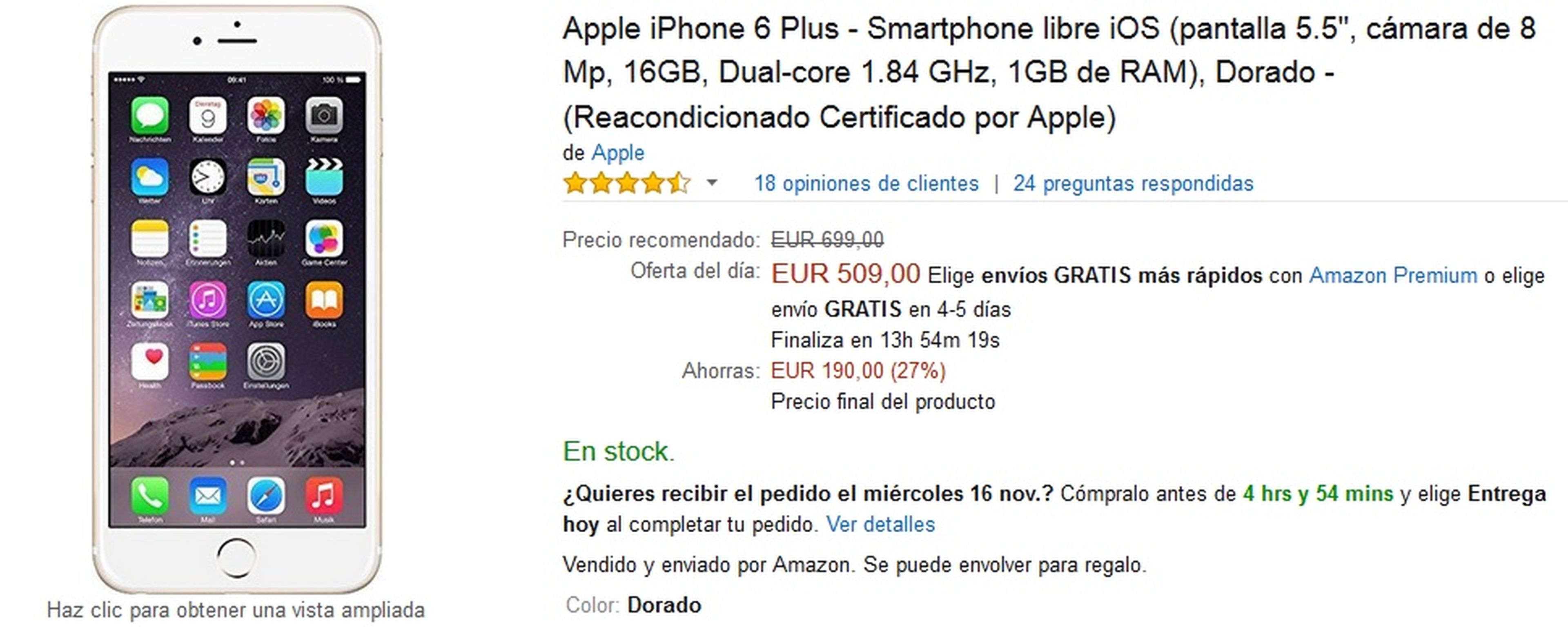iPhone 6 Plus por 509 €