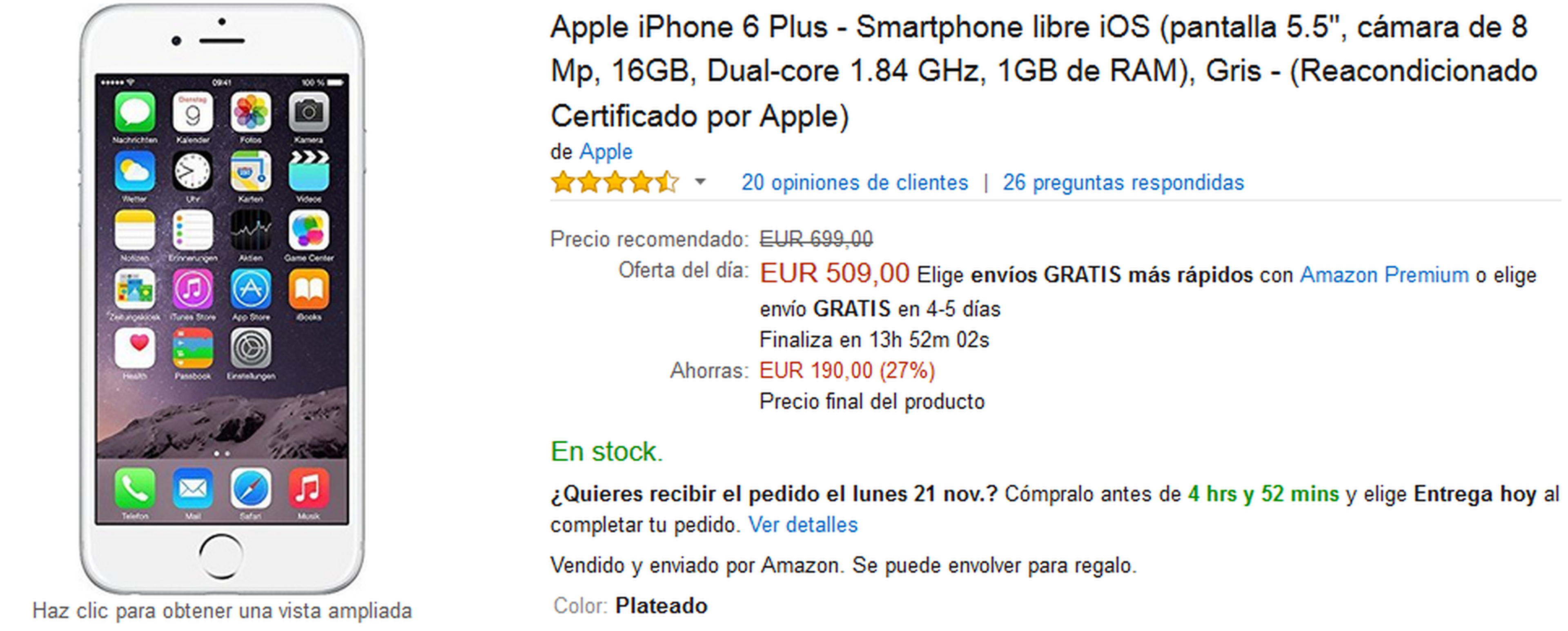 Iphone 6 Plus por 509 €
