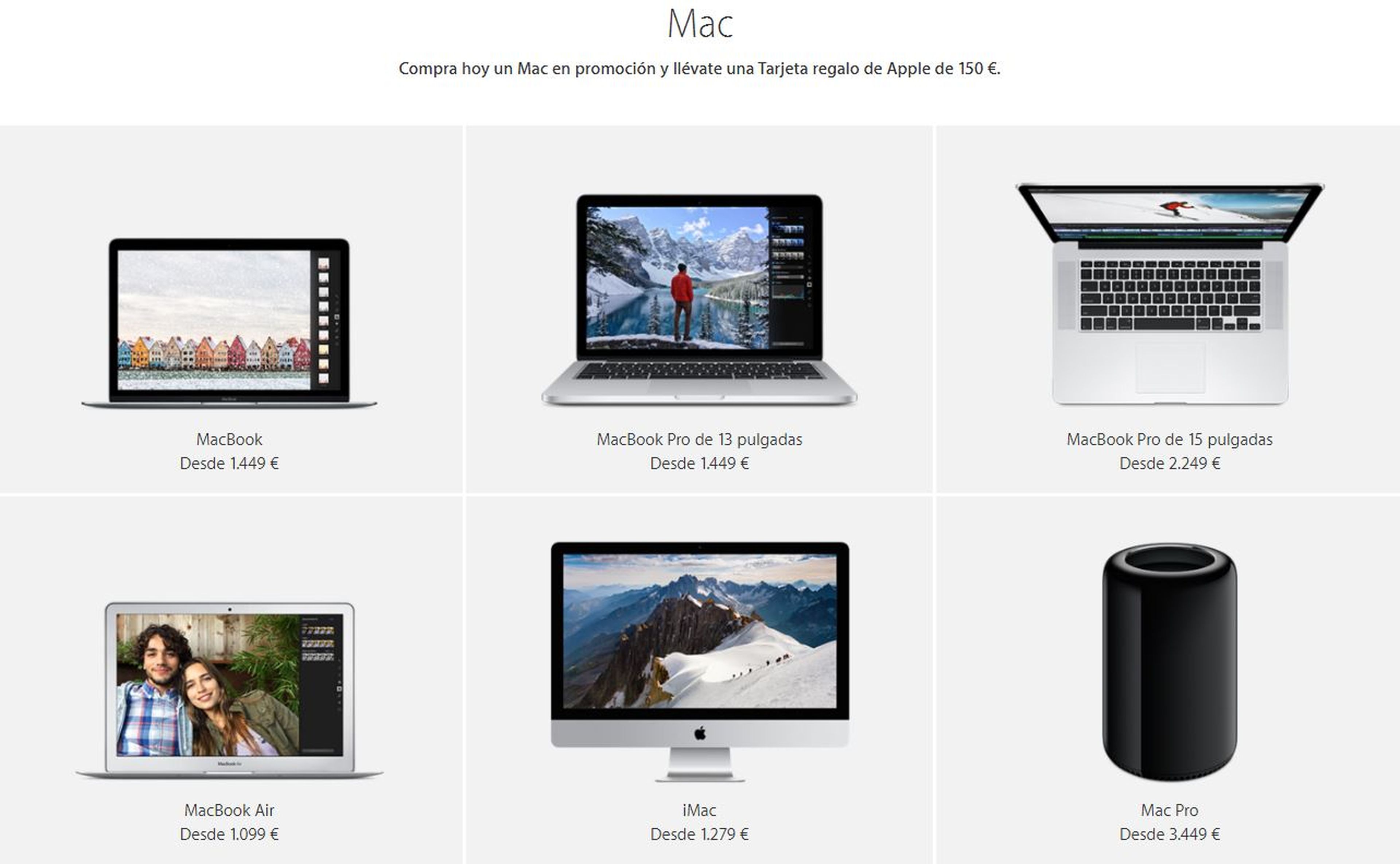 Ofertas en ordenadores Mac Pro, iMac y MacBook