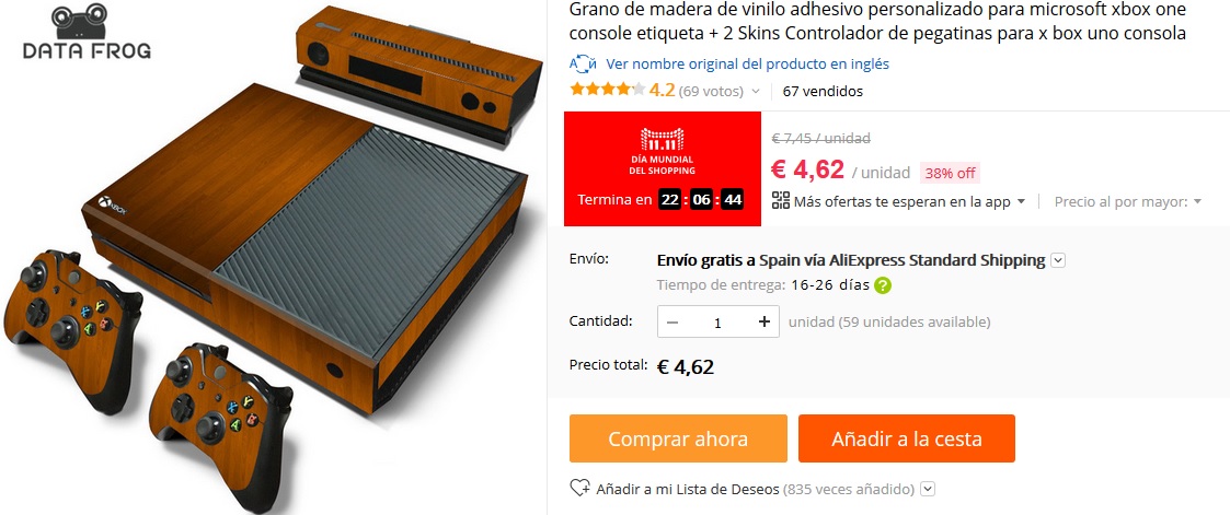 Vinilo Xbox One madera por 4,62 € 11 del 11 Aliexpress - Vinilo Xbox One madera por 4,62 €