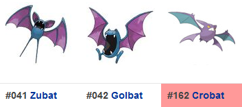 Zubat/Golbat/Crobat Zubat/Golbat/Crobat