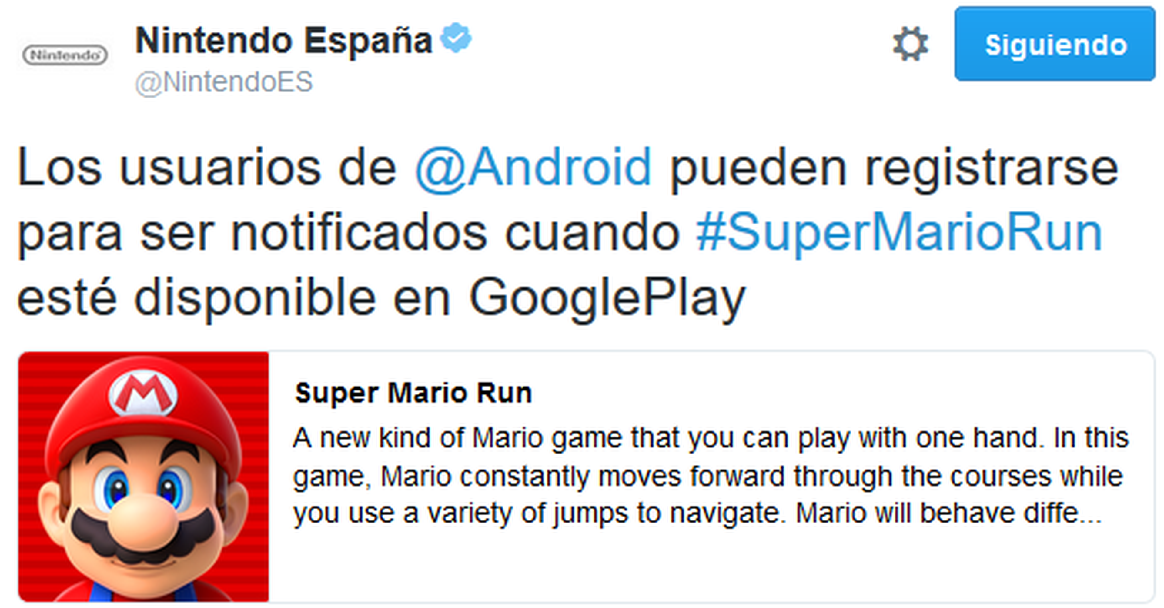 Abierto el registro de Super Mario Run para Android