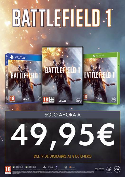 Battlefield 1 baja de precio Battlefield 1 baja de precio