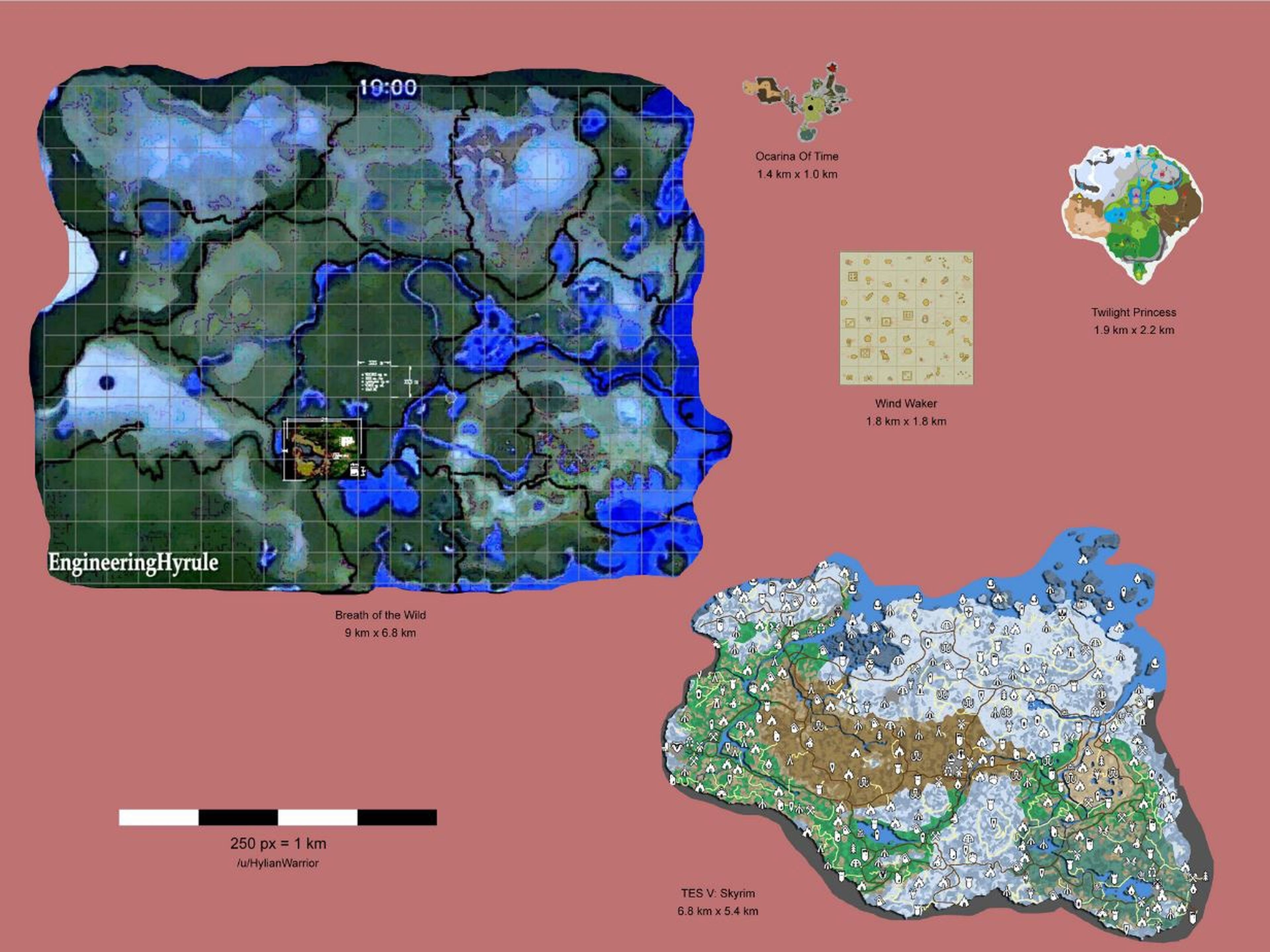 Comparativa mapas Zelda Skyrim