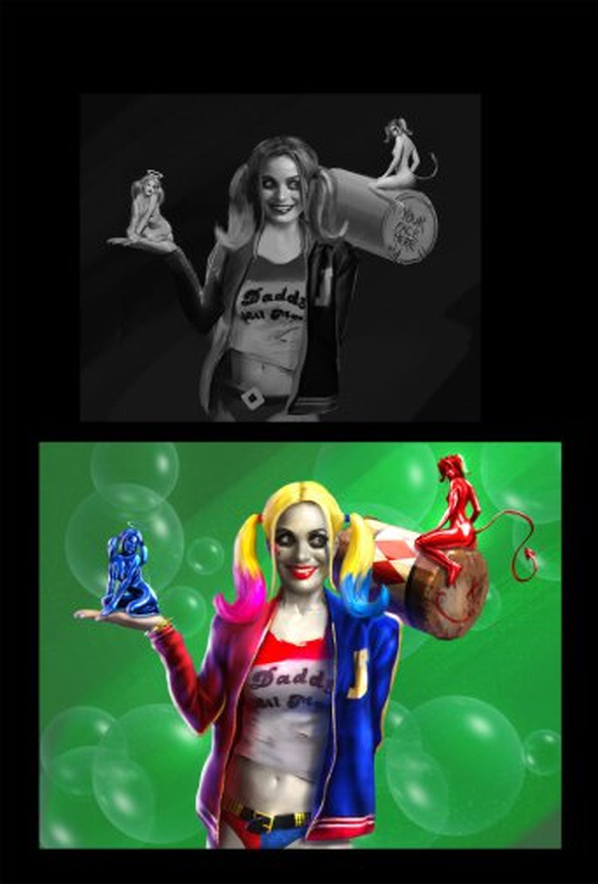 Escuadrón Suicida Nuevos Artes Conceptuales Del Joker Harley Quinn Y