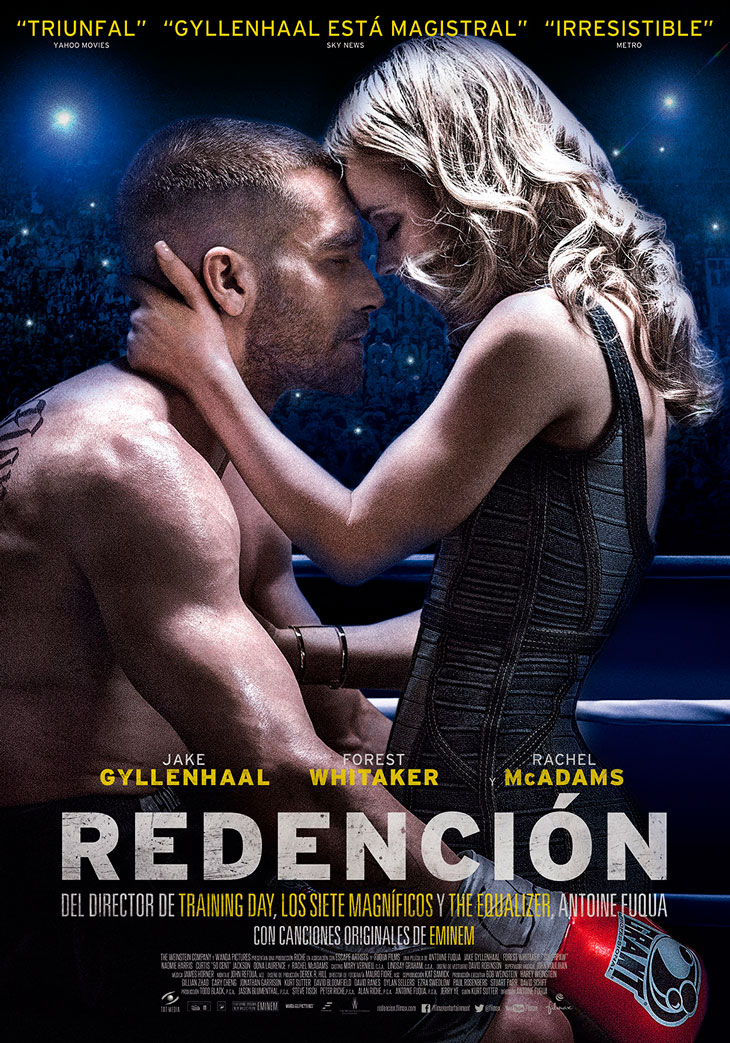 Redención cartel con Jake Gyllenhaal y Rachel McAdams Redención cartel con Jake Gyllenhaal y Rachel McAdams