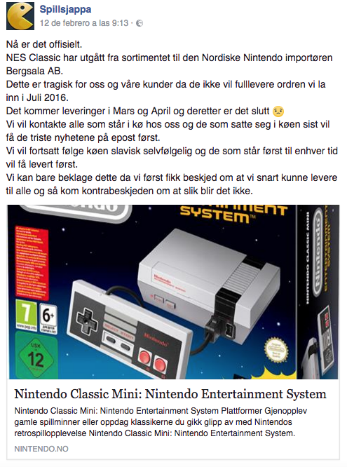 Post Facebook NES Classic Mini Nintendo NES Classic Mini