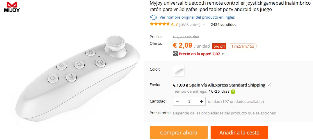 4. Mando para gafas de realidad virtual 4. Mando para gafas de realidad virtual