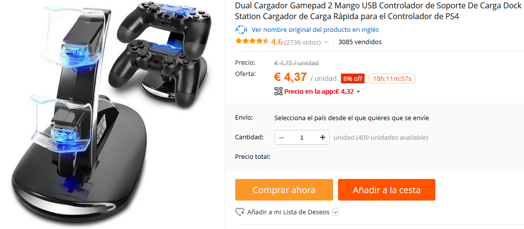 1. Cargador USB doble DualShock 4 1. Cargador USB doble DualShock 4