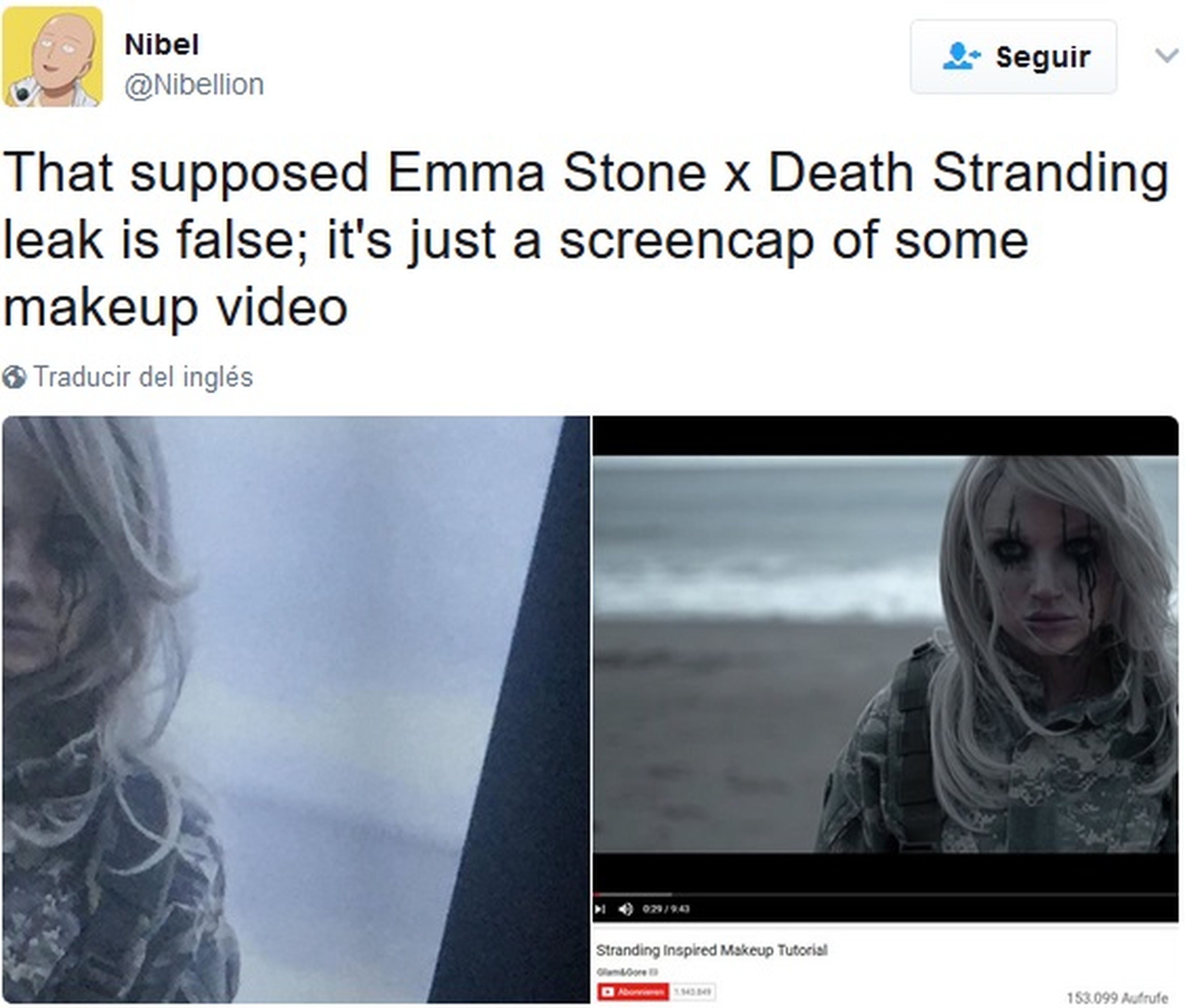 Fake Emma Stone en Death Stranding