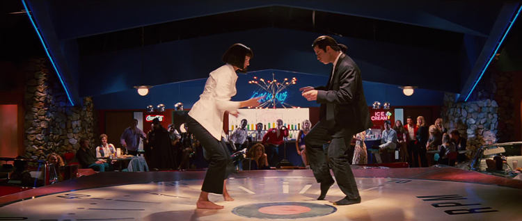 Pulp Fiction Vincen Vega, John Travolta, Mia Wallace, Uma Thurman