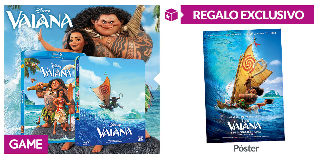Regalo exclusivo de GAME por la compra de VAiana en Blu-Ray Regalo exclusivo de GAME por la compra de VAiana en Blu-Ray