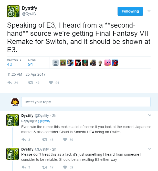 Final Fantasy VII Remake para Nintendo Switch rumor Final Fantasy VII Remake para Nintendo Switch rumor