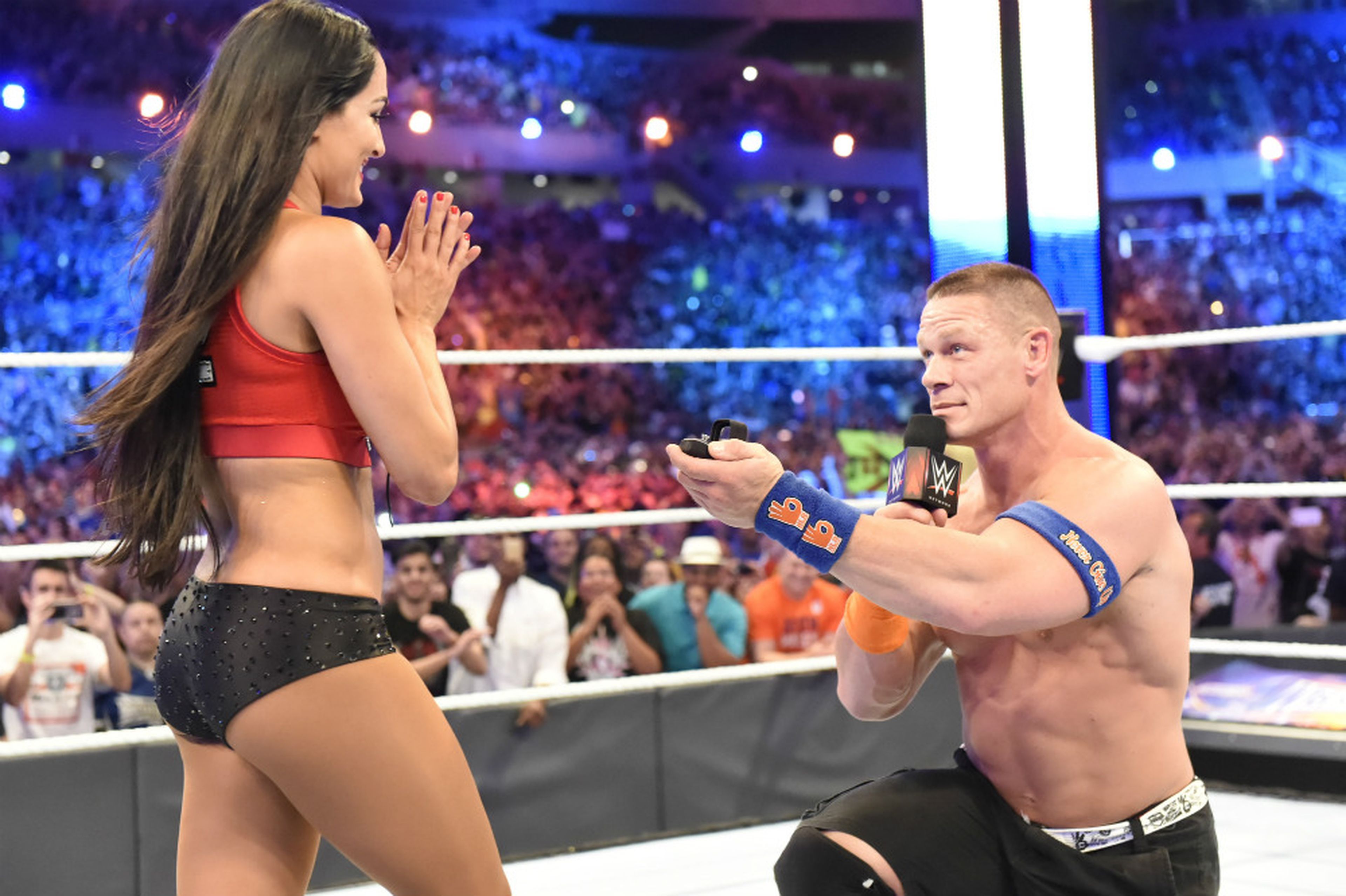 WrestleMania 33 - Combate por parejas mixto - John Cena y Nikki Bella vs. The Miz y Maryse