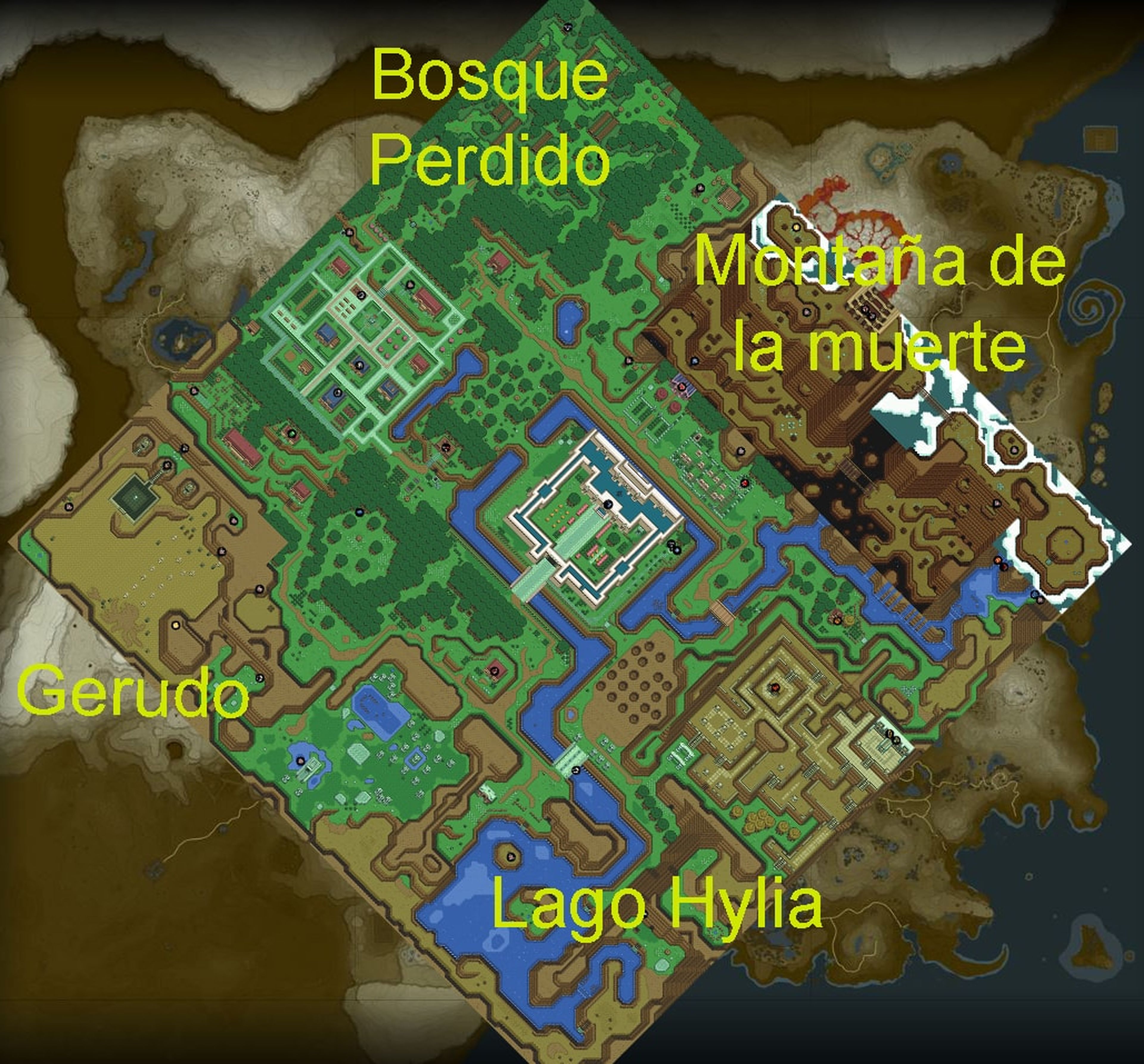 Zelda Breath of the Wild - Comparativa con el mapa de A Link to the Past