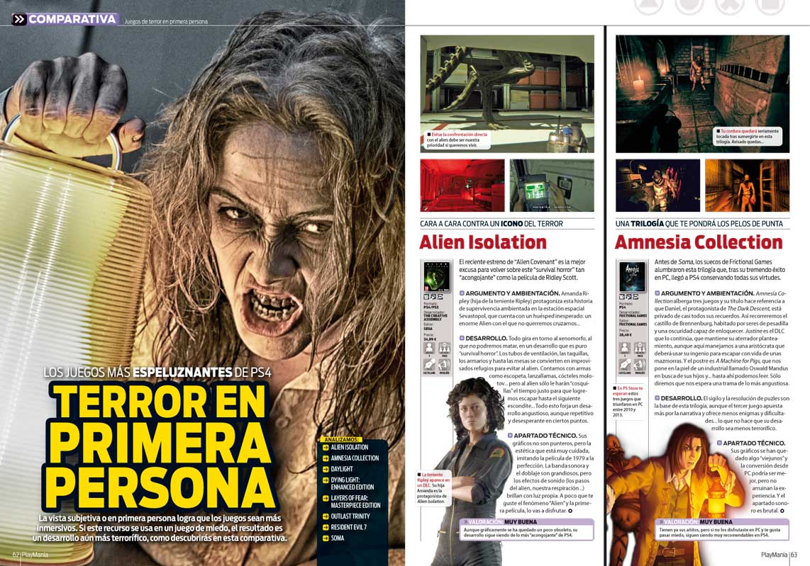 Comparativa de Terror en Playmania 223 Comparativa de Terror en Playmania 223