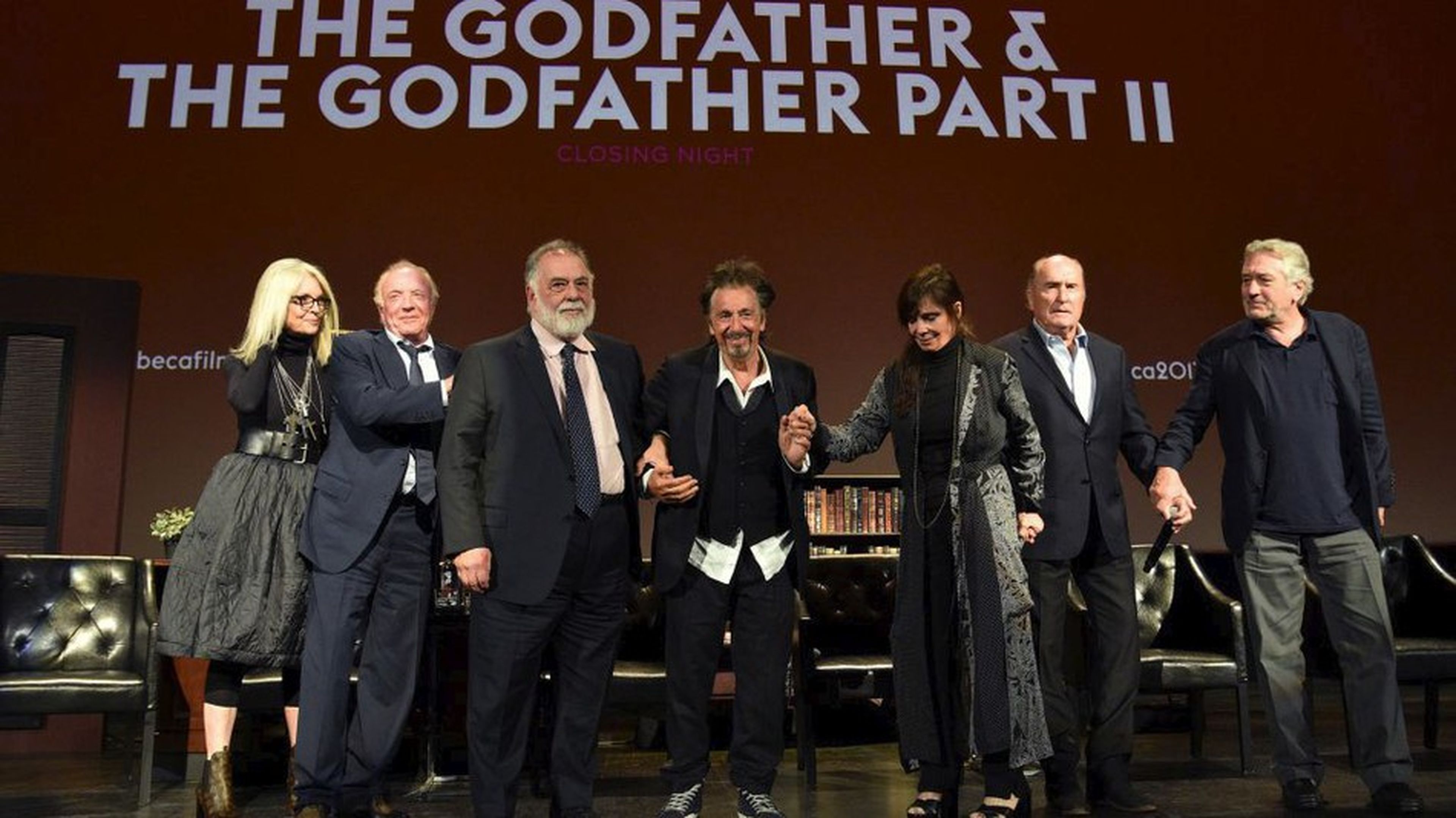 El reparto de El Padrino y El Padrino II con Francis Ford Coppola