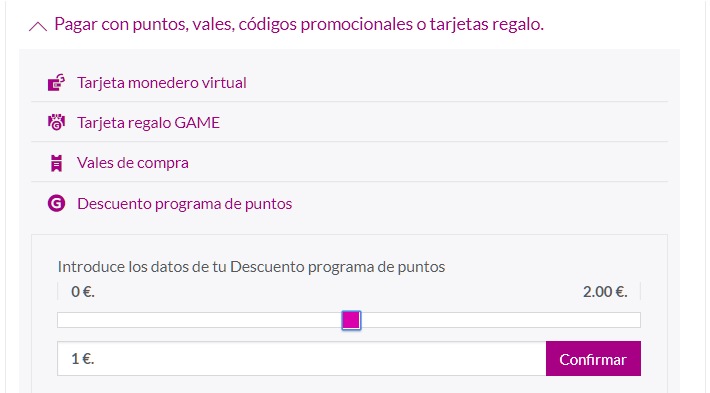Canjear Puntos GAME Canjear Puntos GAME