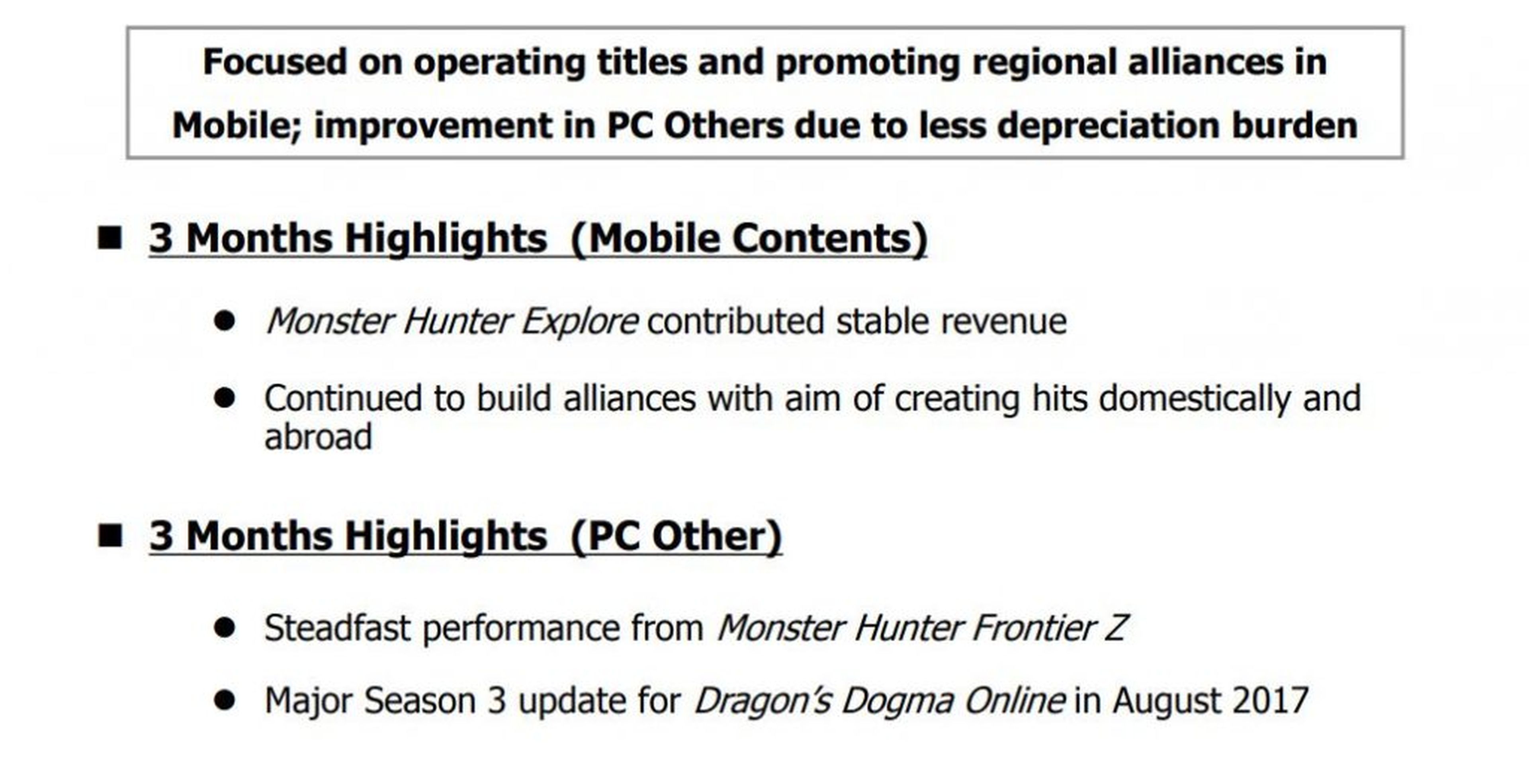 Capcom resultados financieros primer trimestre 2018