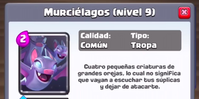 carta murciélagos de Clash Royale carta murciélagos de Clash Royale
