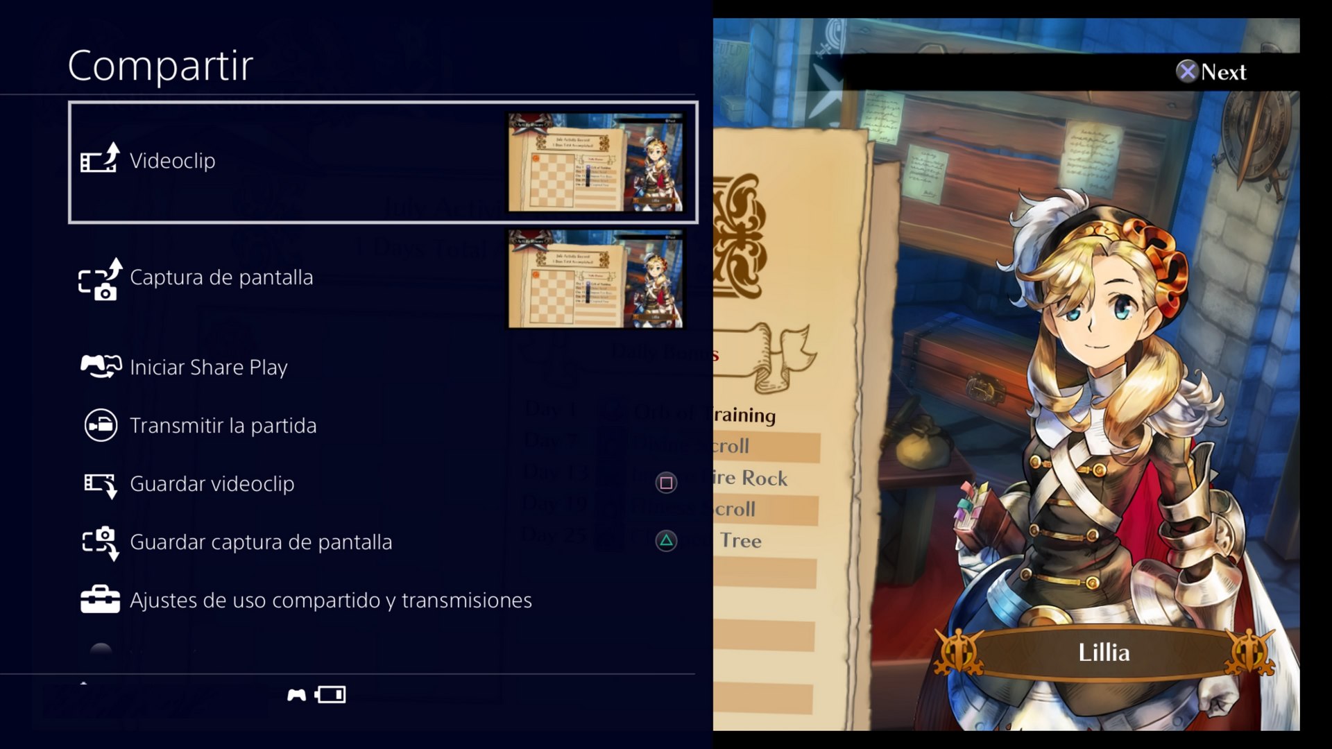 Compartir videoclip en PS4 Compartir vídeo en PS4