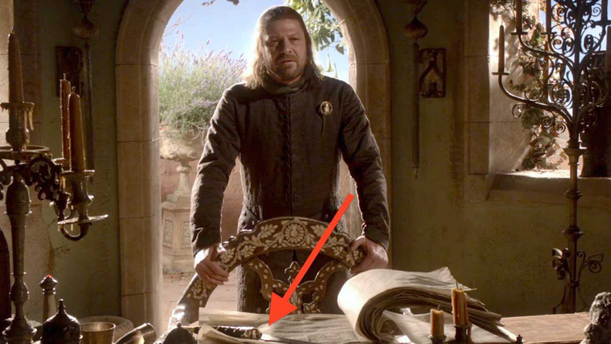 La daga de acero valyrio, en posesión de Ned Stark La daga de acero valyrio, en posesión de Ned Stark