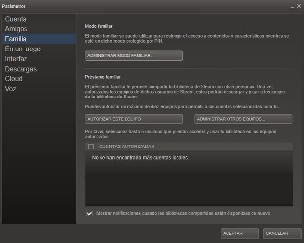 Préstamo Familiar Steam Préstamo Familiar Steam