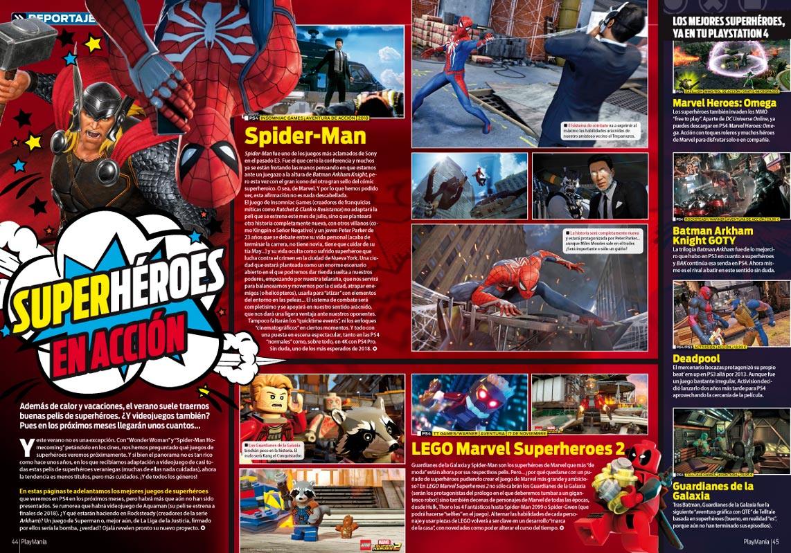 Superhéroes en acción en Playmania 225 Superhéroes en acción en Playmania 225