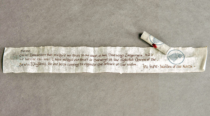 Carta de Jon Nieve a Sansa en Juego de Tronos Carta de Jon Nieve a Sansa en Juego de Tronos