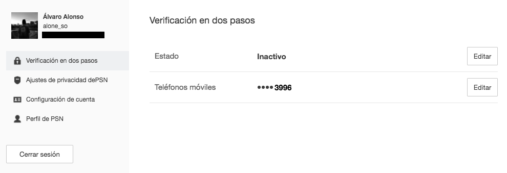 Cómo activar la verificación en dos pasos en PlayStation Network Verificación en dos pasos PS4