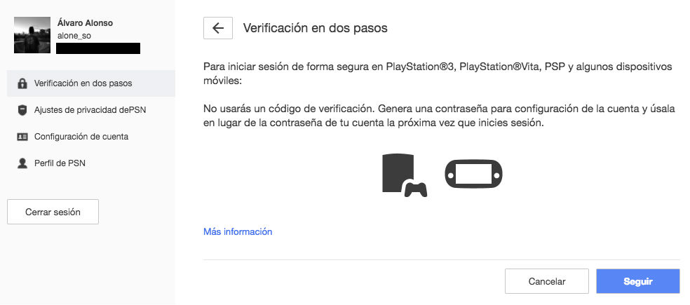 Cómo activar la verificación en dos pasos Verificación 2 pasos PS4