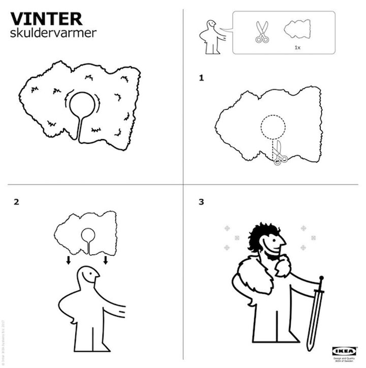 Juego de Tronos capa de los norteños Ikea Juego de Tronos capa de los norteños Ikea