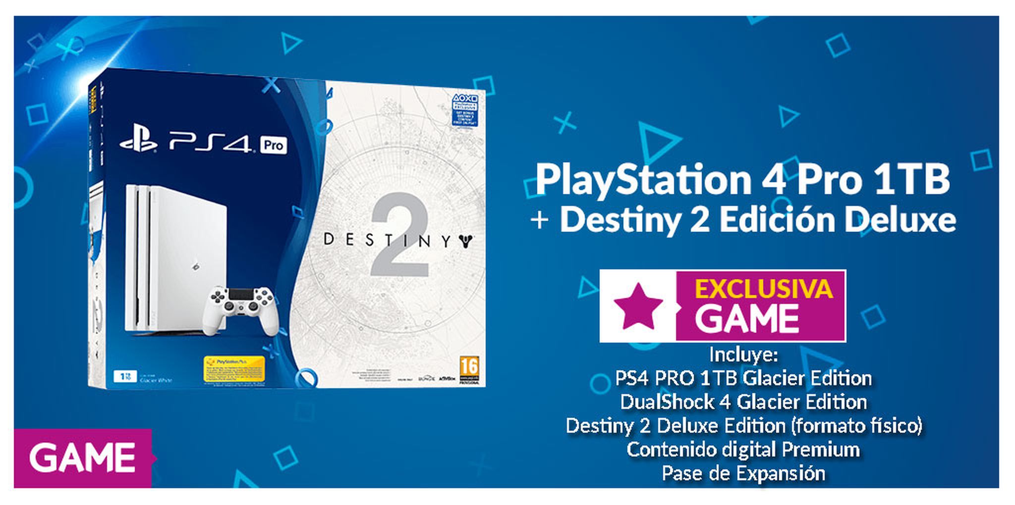 Pack PS4 Pro Glacier White y Destiny 2 exclusivo de GAME