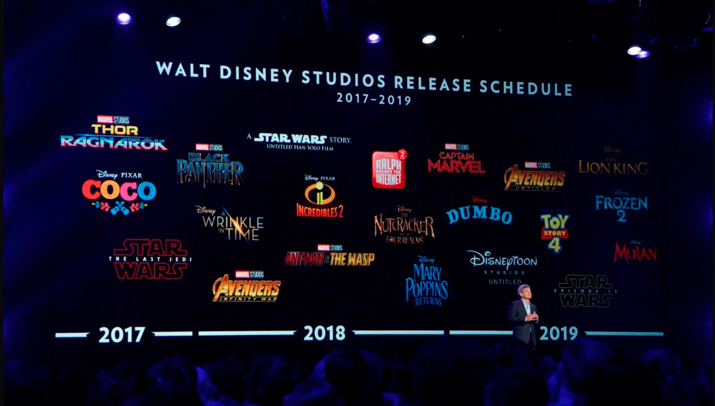 El calendario de estrenos de Disney se amplía hasta 2021