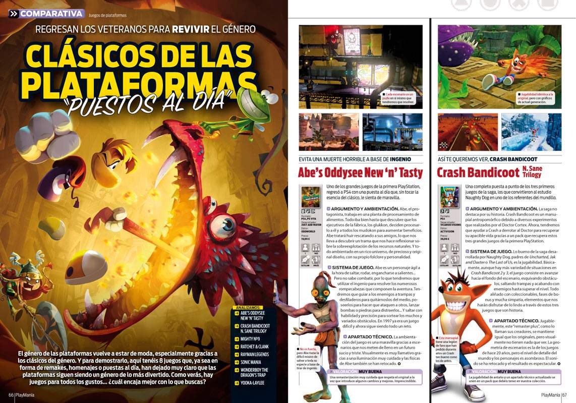 Comparativa de plataformas clásicos en Playmania 227 Comparativa de plataformas clásicos en Playmania 227