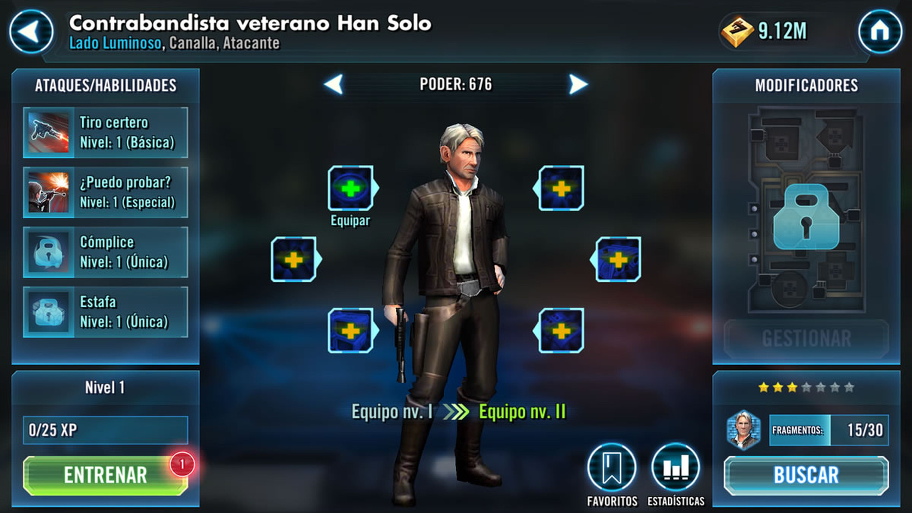 Contrabandista veterano Han Solo
