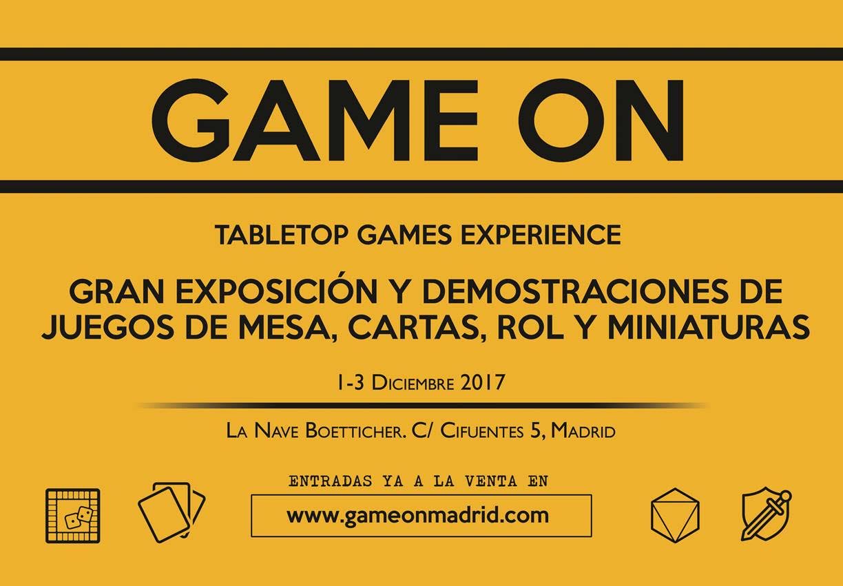 Game On, la I feria internacional de juegos de mesa de España, se anuncia oficialmente Game On, la I feria internacional de juegos de mesa de España, se anuncia oficialmente