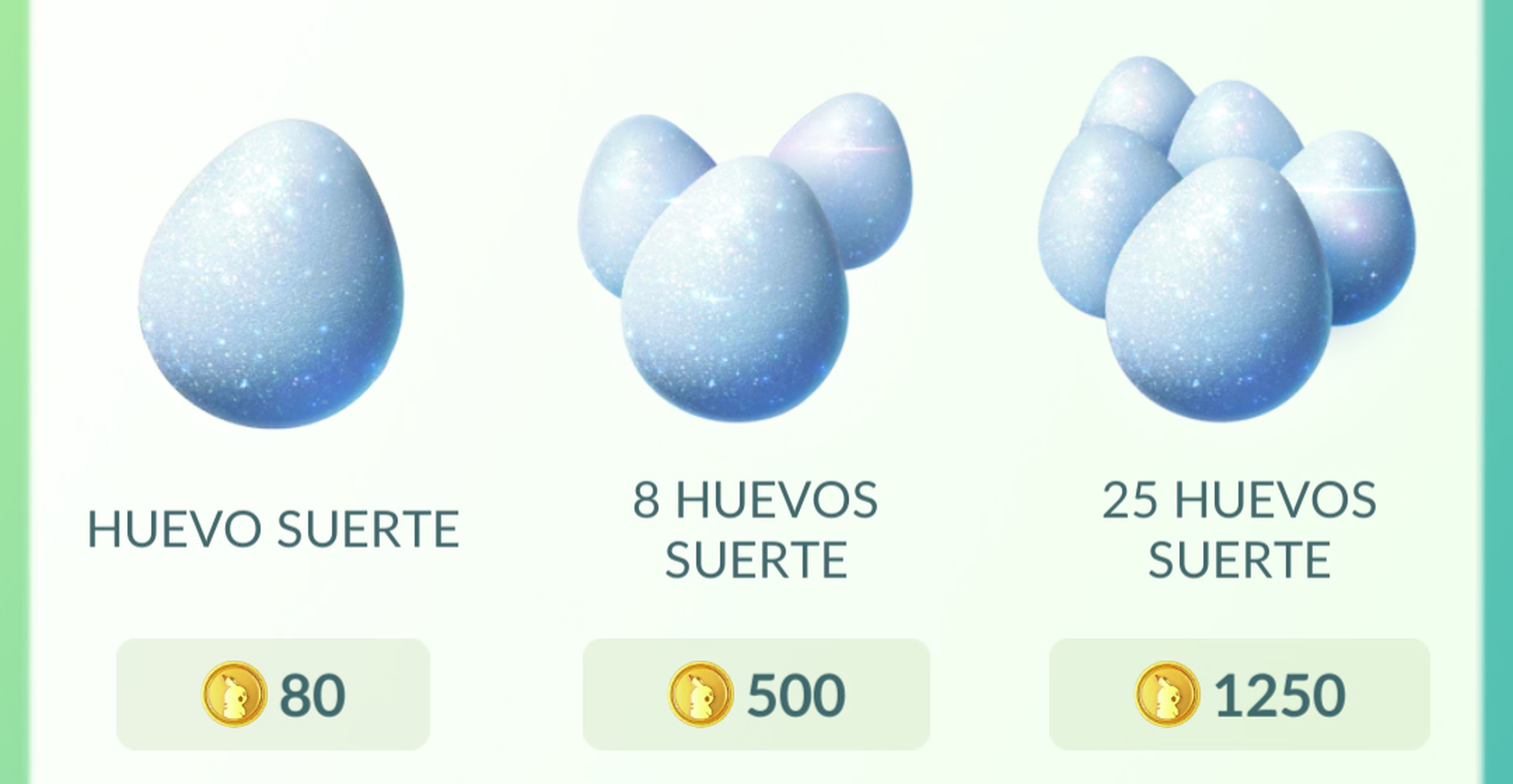 Huevos de la suerte Pokémon GO
