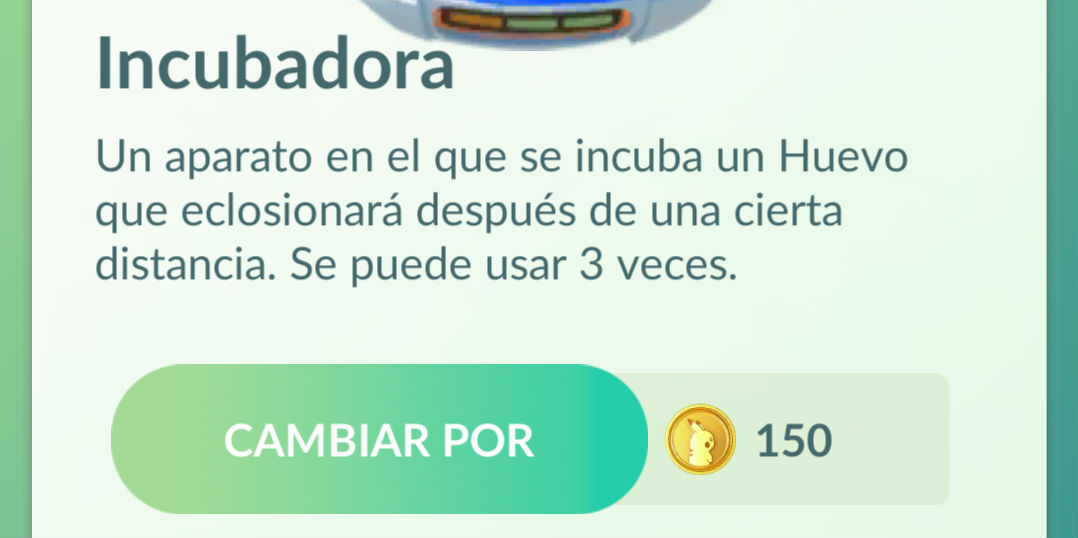 Pokémon GO incubadora Pokémon GO incubadora