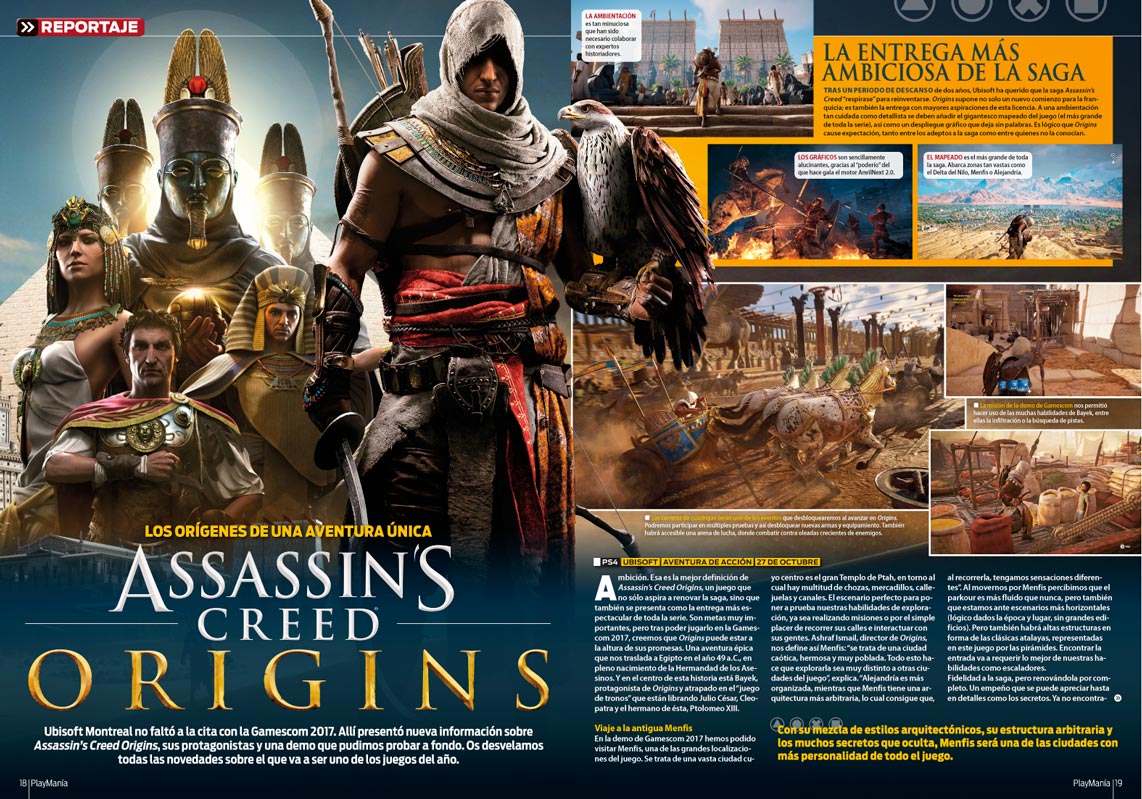 Todo sobre Assassin Creed Origins en Playmania 227 Todo sobre Assassin Creed Origins en Playmania 227