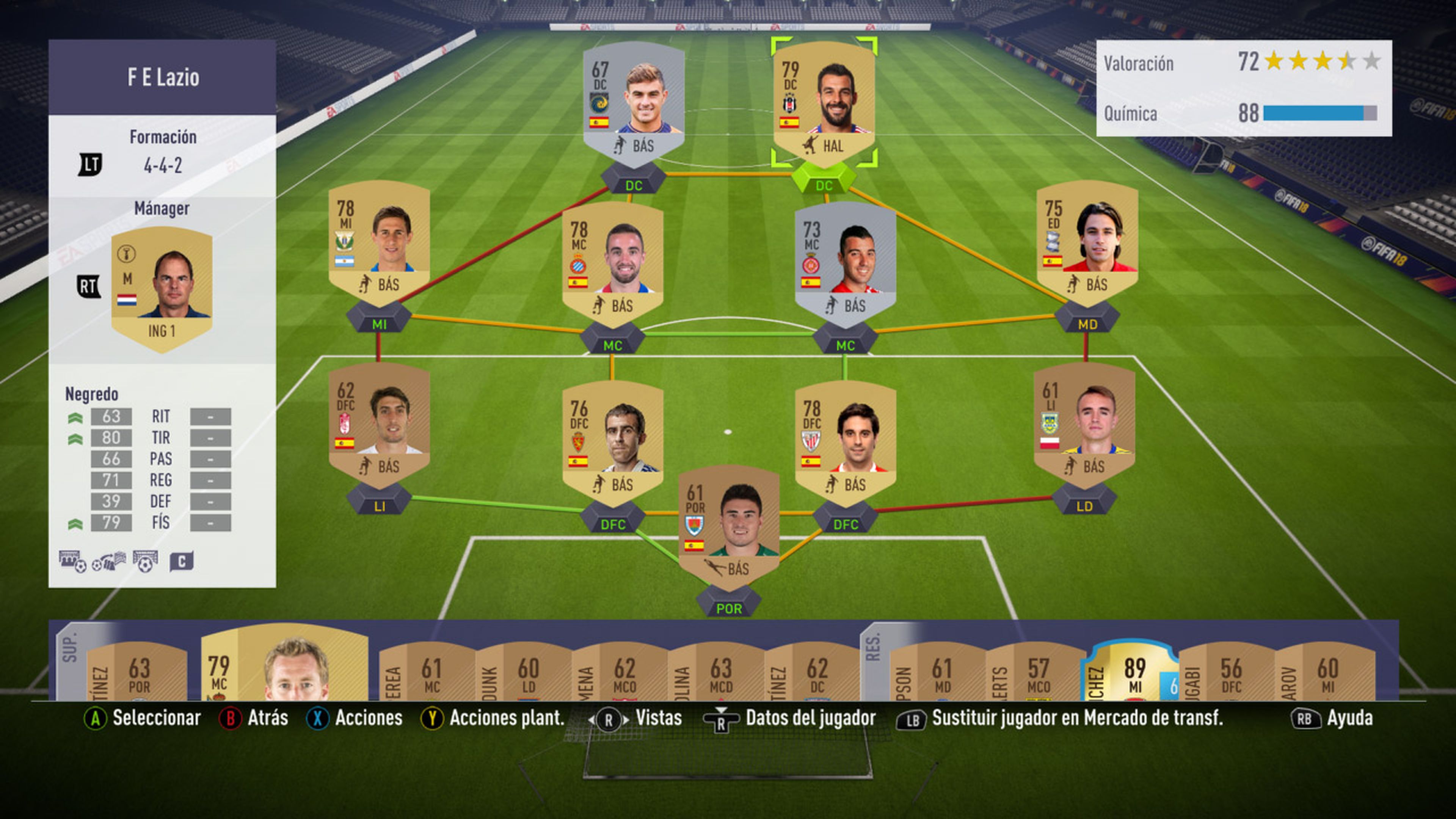 Ultimate Team FIFA 18 estilos de química
