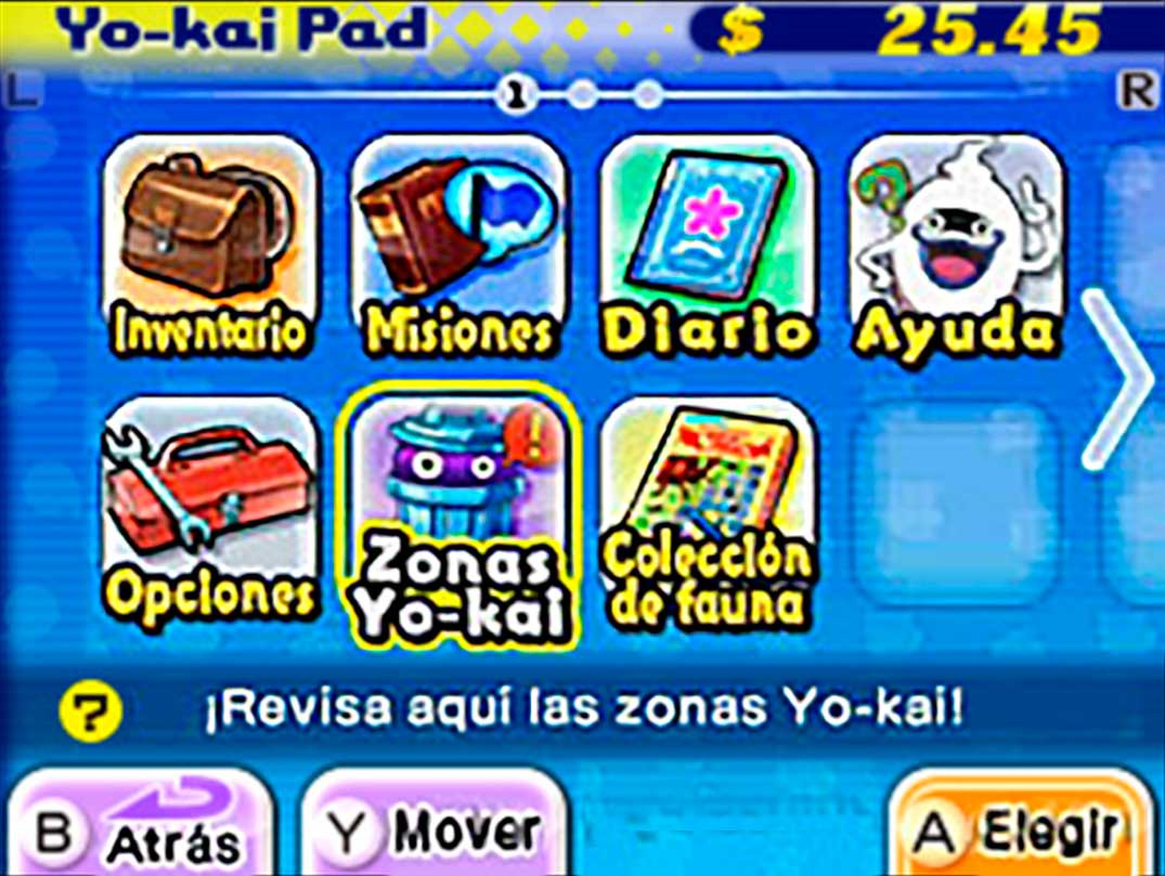 El Yo-Kai Pad es el centro de la experiencia. Desde aquí podremos acceder rápidamente a todas las opciones.