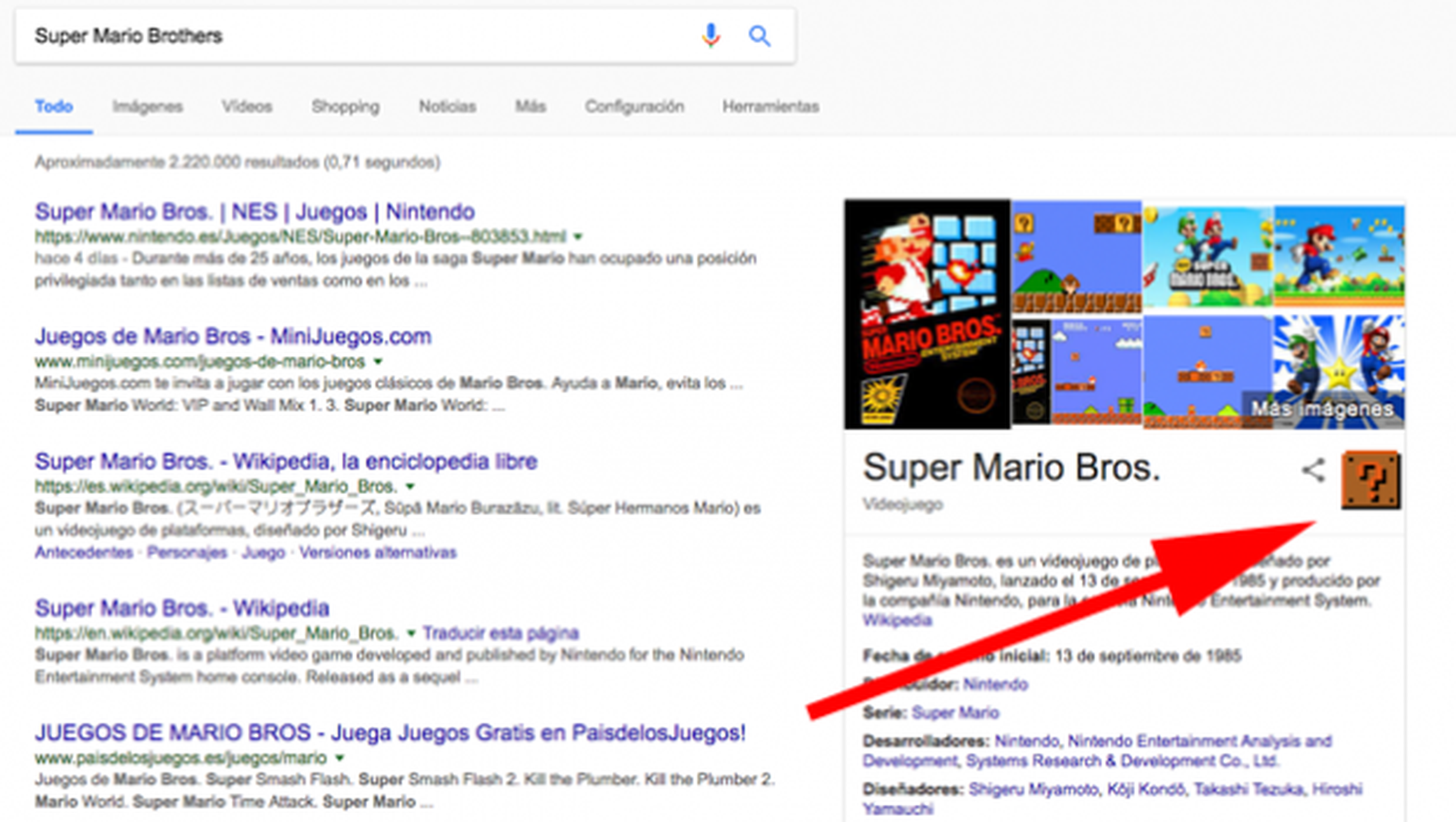 Trucos Google Super Mario Brothers