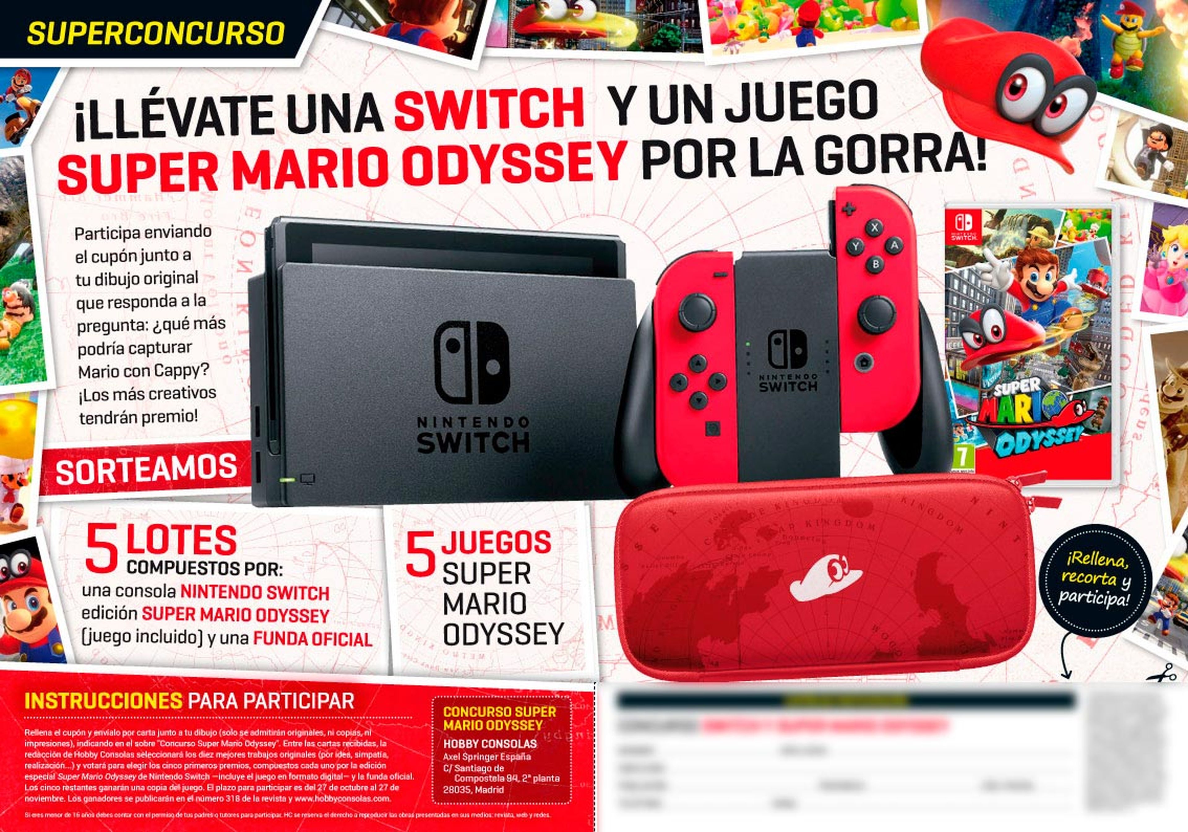 Hobby Consolas 316, a la venta: ¡Regalamos cinco Switch Edición Super Mario Odyssey y cinco juegos!