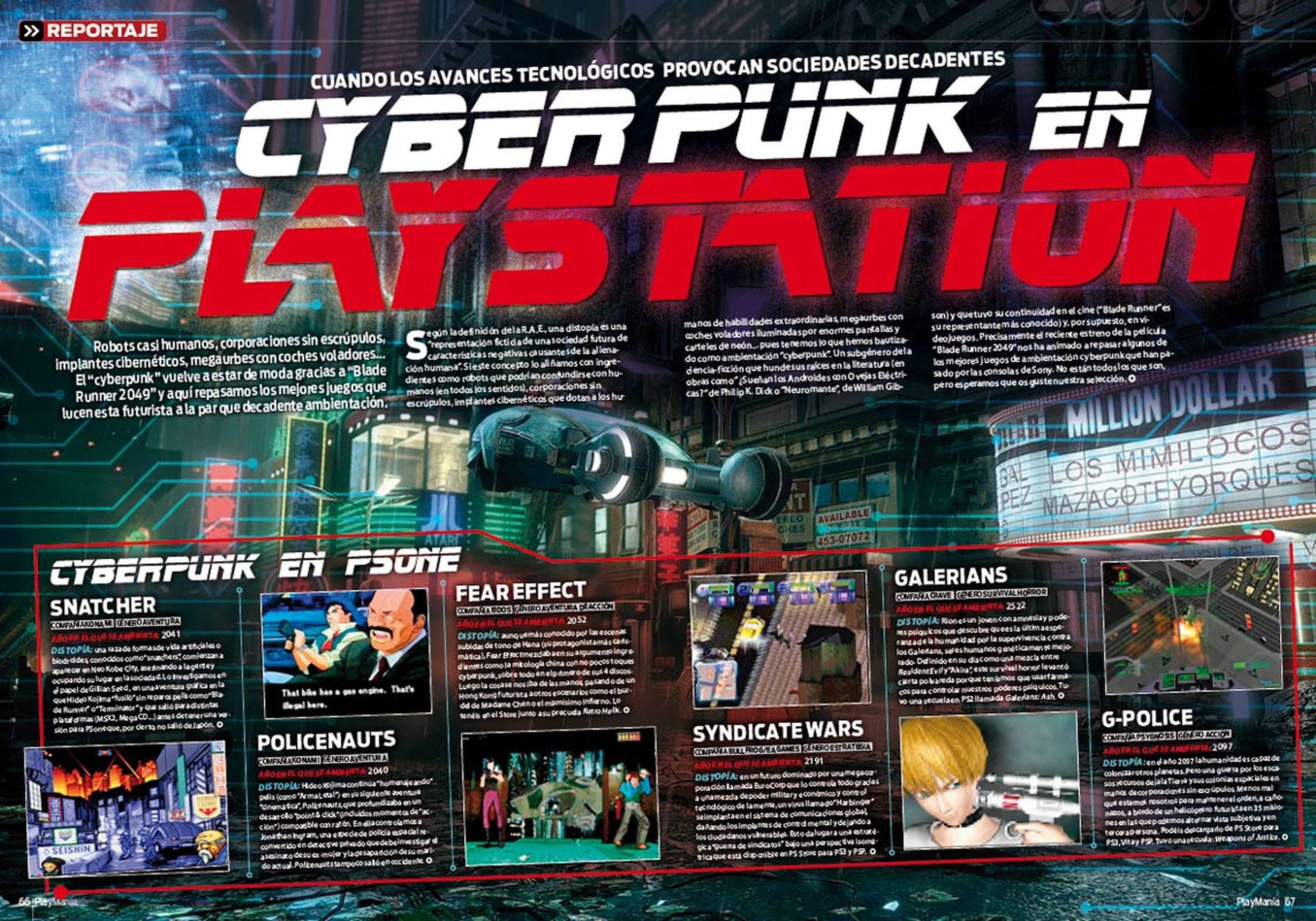 Los mejores juegos Cyberpunk en PlayStation en Playmanía 228