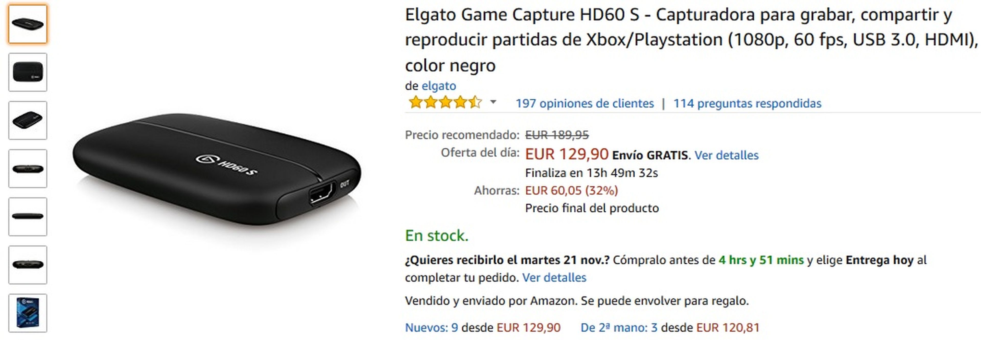 Capturadora Elgato en Amazon