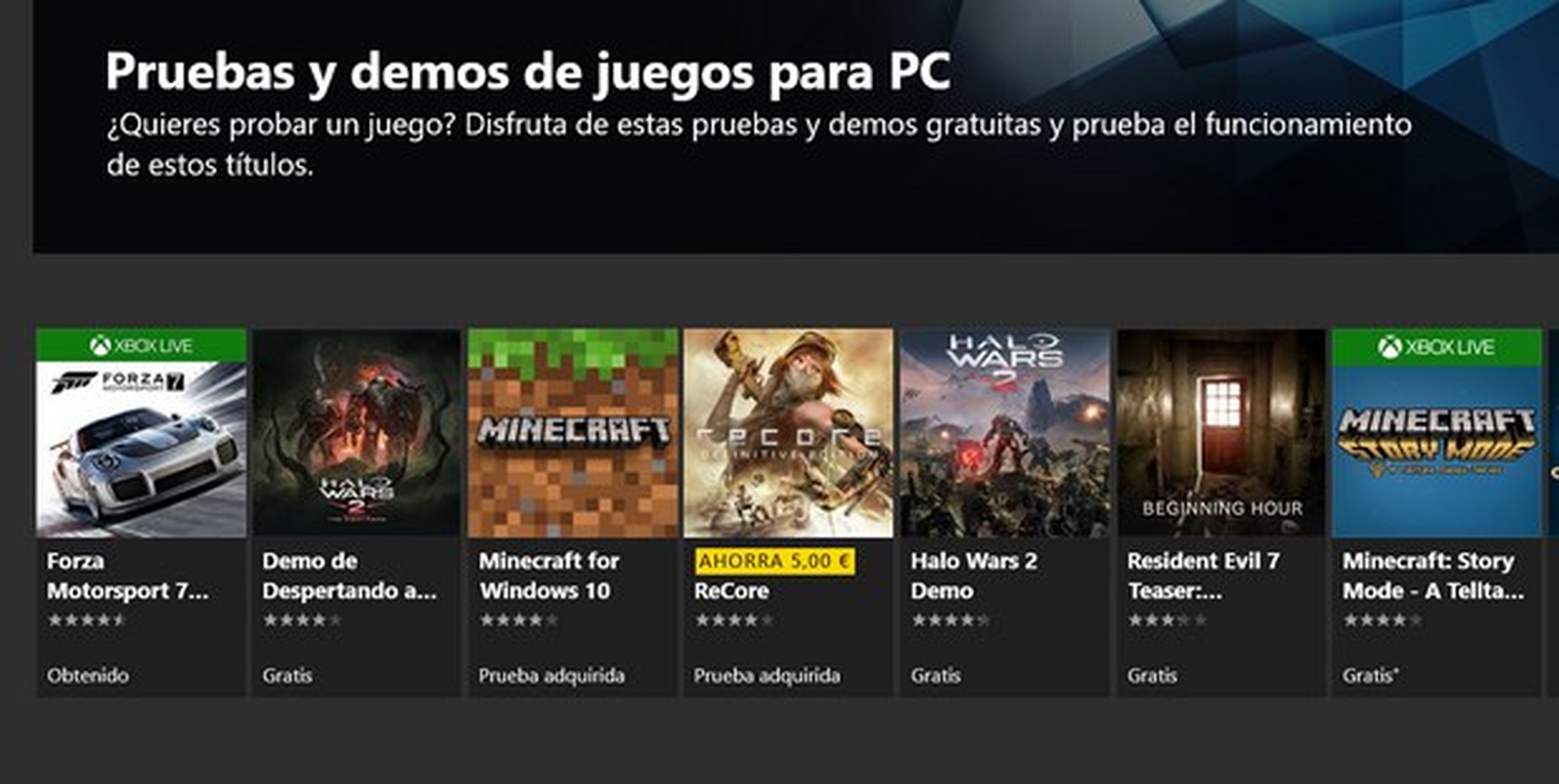 Juegos más usados - Microsoft Store